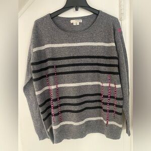 Label & Thread 100% Cashmere Scoop Neck Gray Sweater Size Medium